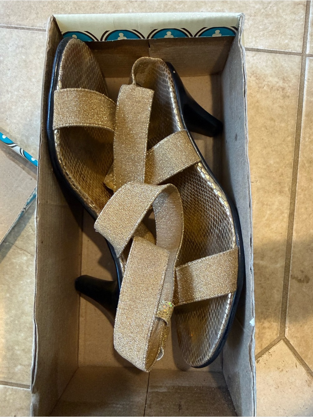 CHARLESTON SHOE CO. Gold Strappy Heeled Sandals